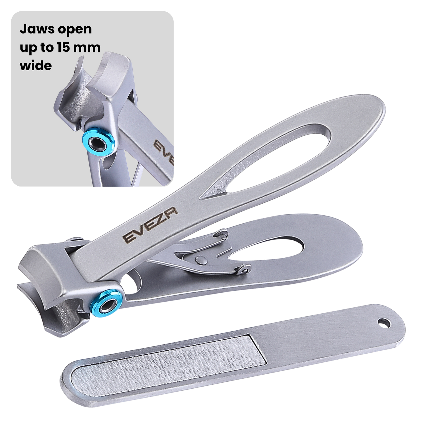 Evezr Wide Jaw Nail Clippers - Silver