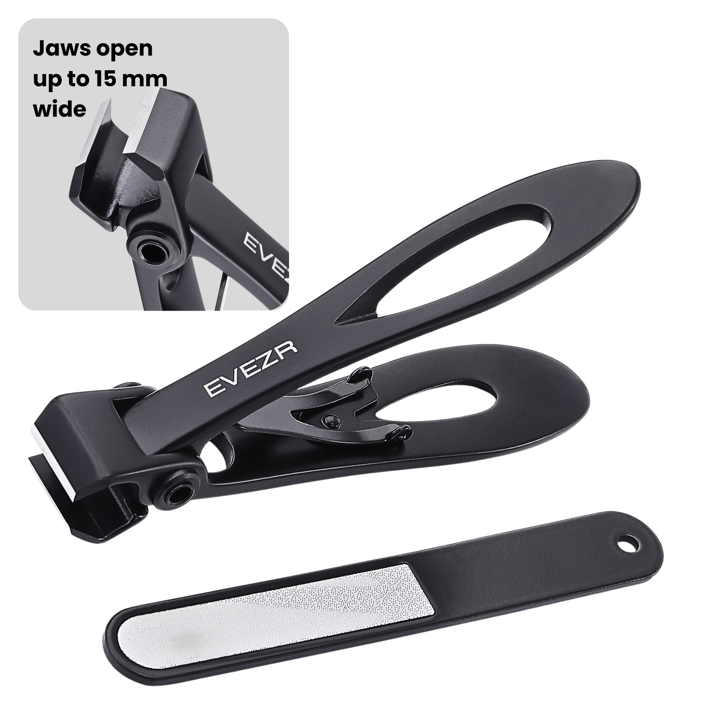 Evezr Straight Edge Wide Jaw Nail Clipper - Black