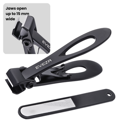 Evezr Straight Edge Wide Jaw Nail Clipper - Black