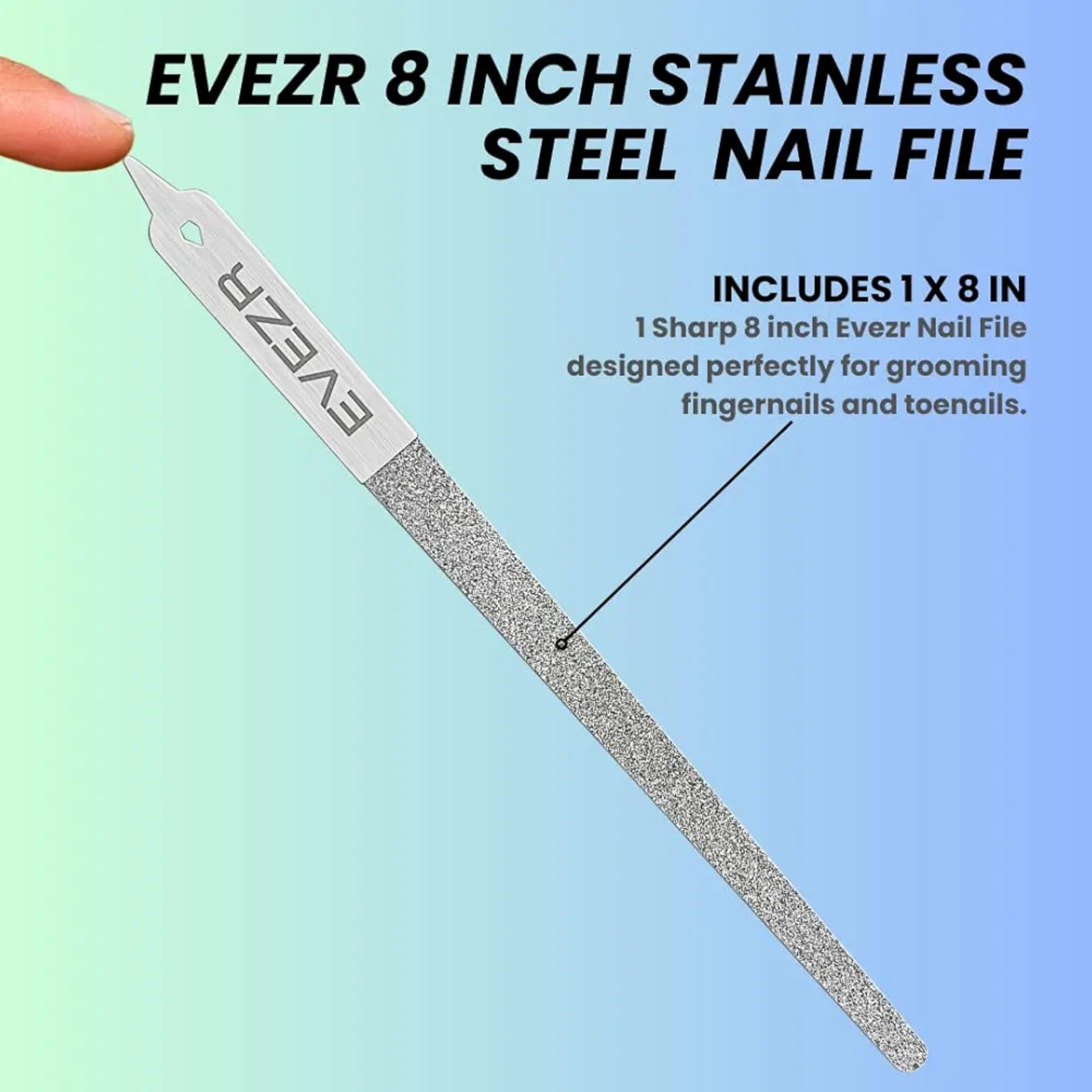 Evezr 8 Inch Diamond Sharp 100 Grit Nail File