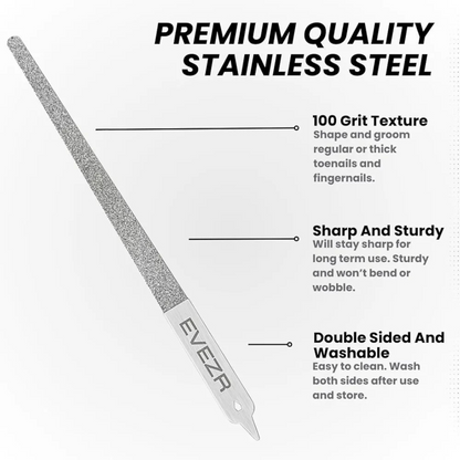 Evezr 8 Inch Diamond Sharp 100 Grit Nail File