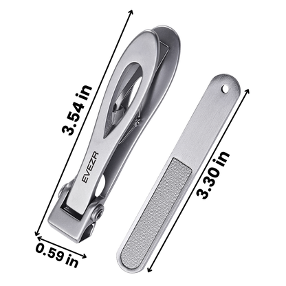 Evezr Straight Edge Wide Jaw Nail Clippers - Silver