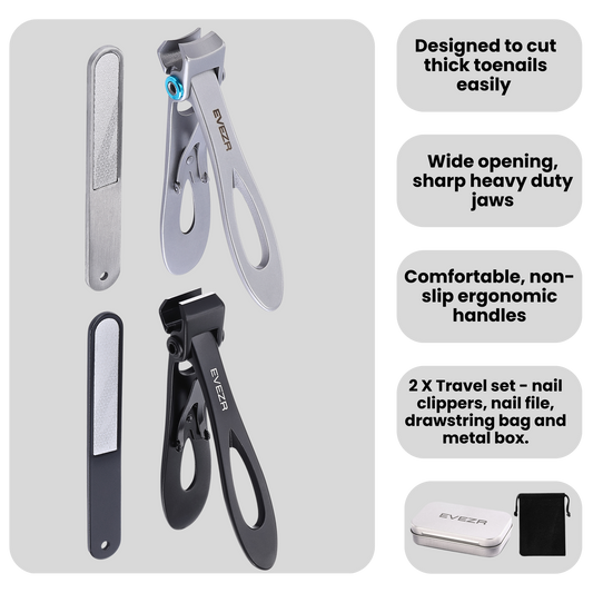 Evezr Clippers Bundle - Black Straight Edge + Silver Curved Edge
