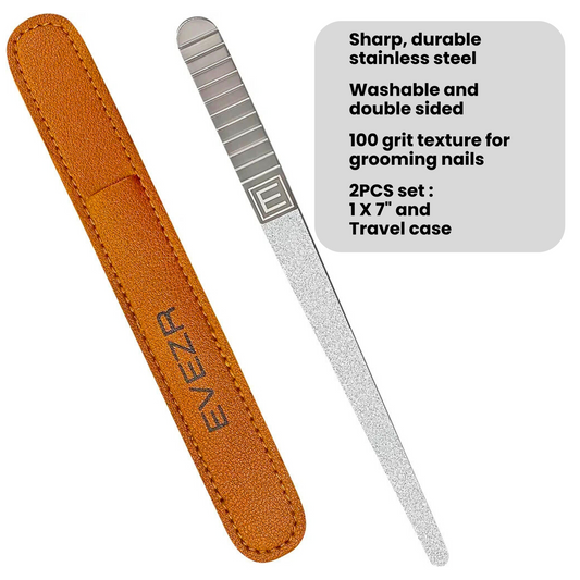 Evezr 7 Inch 120 Grit Nail File With Case