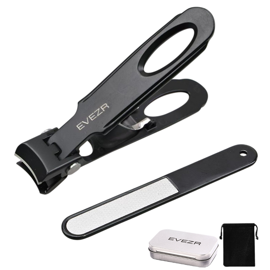 Evezr Grip-Pro Wide Jaw Nail Clippers - Black