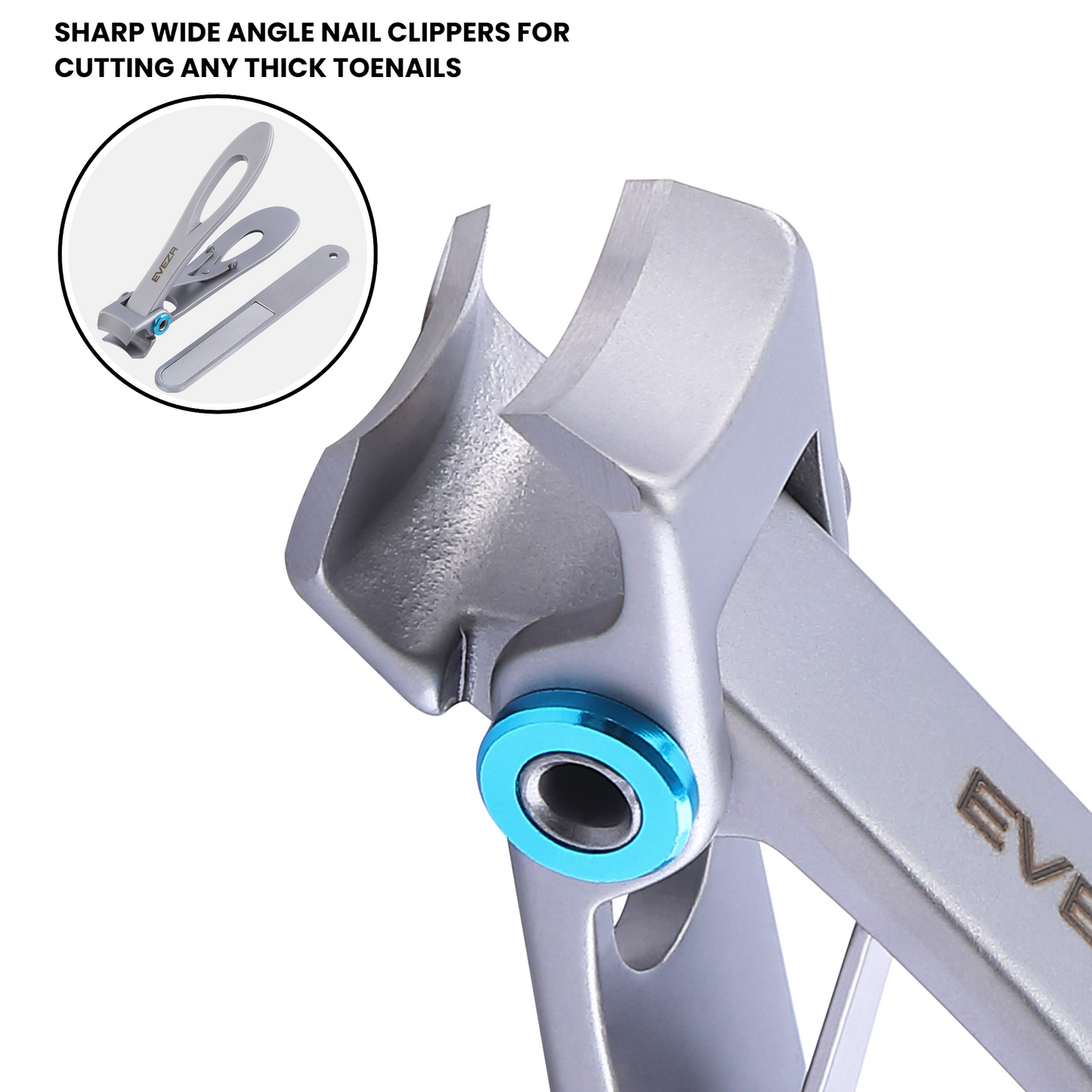 Evezr Wide Jaw Nail Clippers - Silver